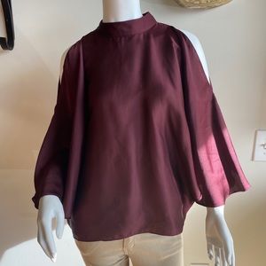 Burgundy Cape Blouse